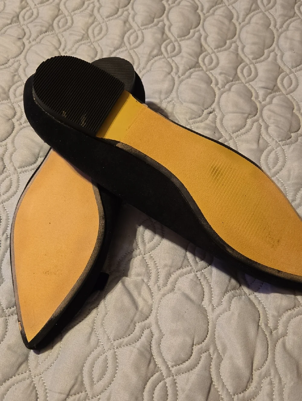 Lane Bryant Classic Black Pointed Toe Ballet Flats with Bow
